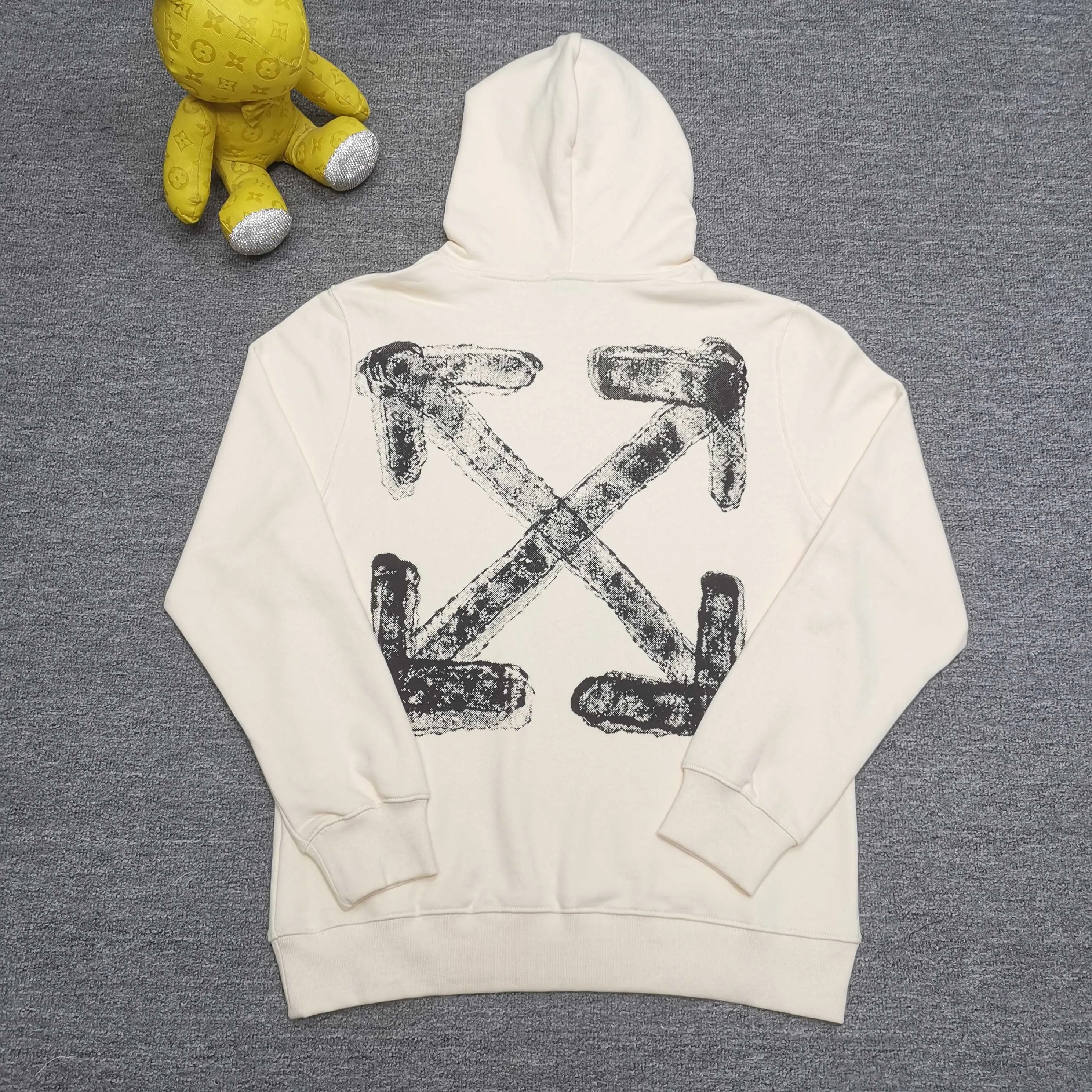 off white 25ss new arrow loose hooded sweatshirt Color: Beige Black Size: S M L XL P410